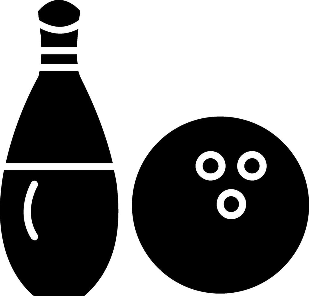 bowling glyph icoon vector