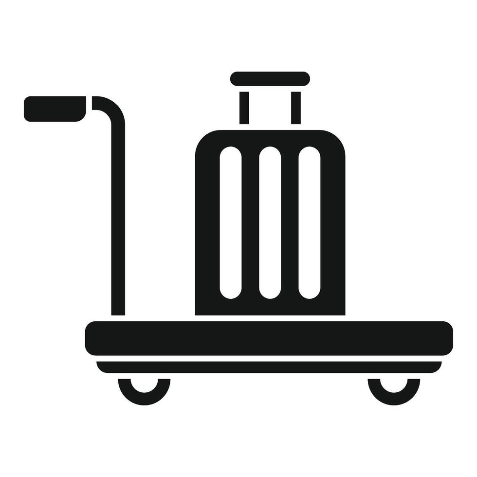 Actie helpen trolley icoon gemakkelijk . voorwerp metaal label vector