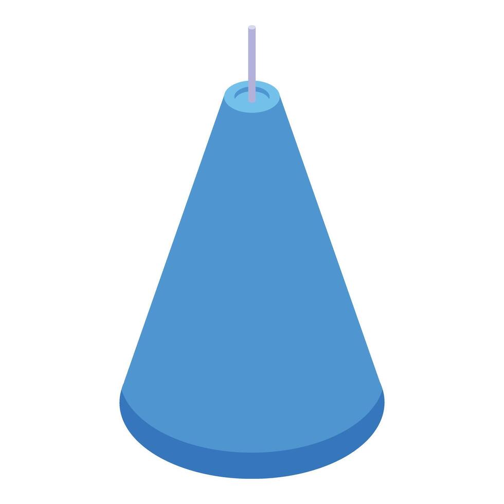 feestelijk blauw petard icoon isometrische . piramide het formulier vector