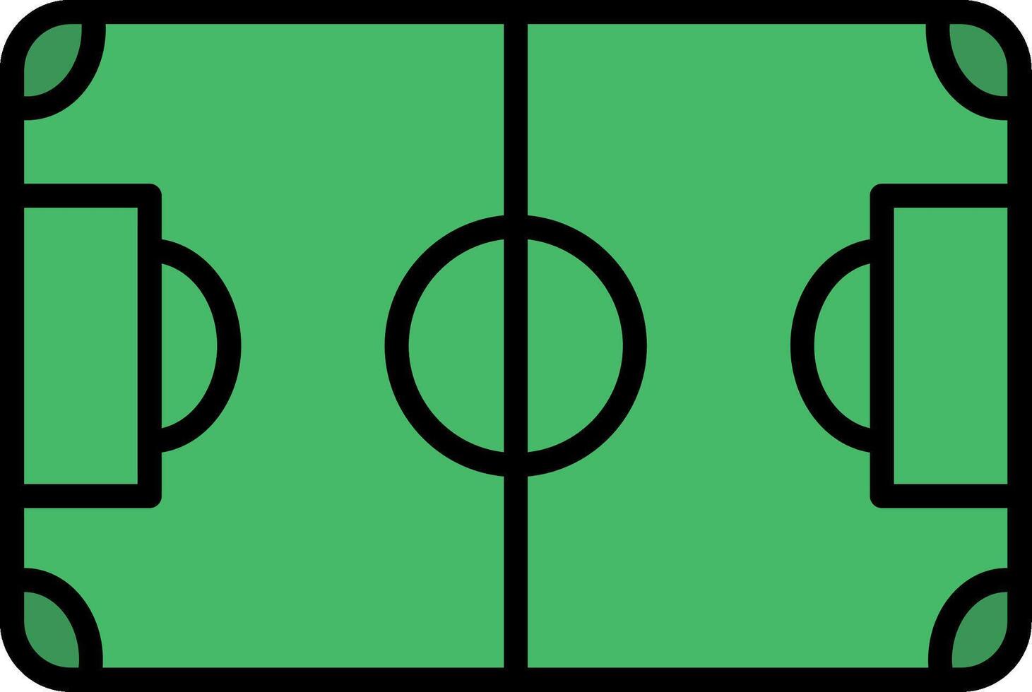 voetbal veld- lijn gevulde icoon vector