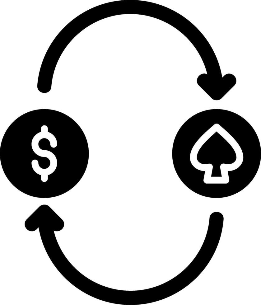 Glyph-pictogram voor gokken vector