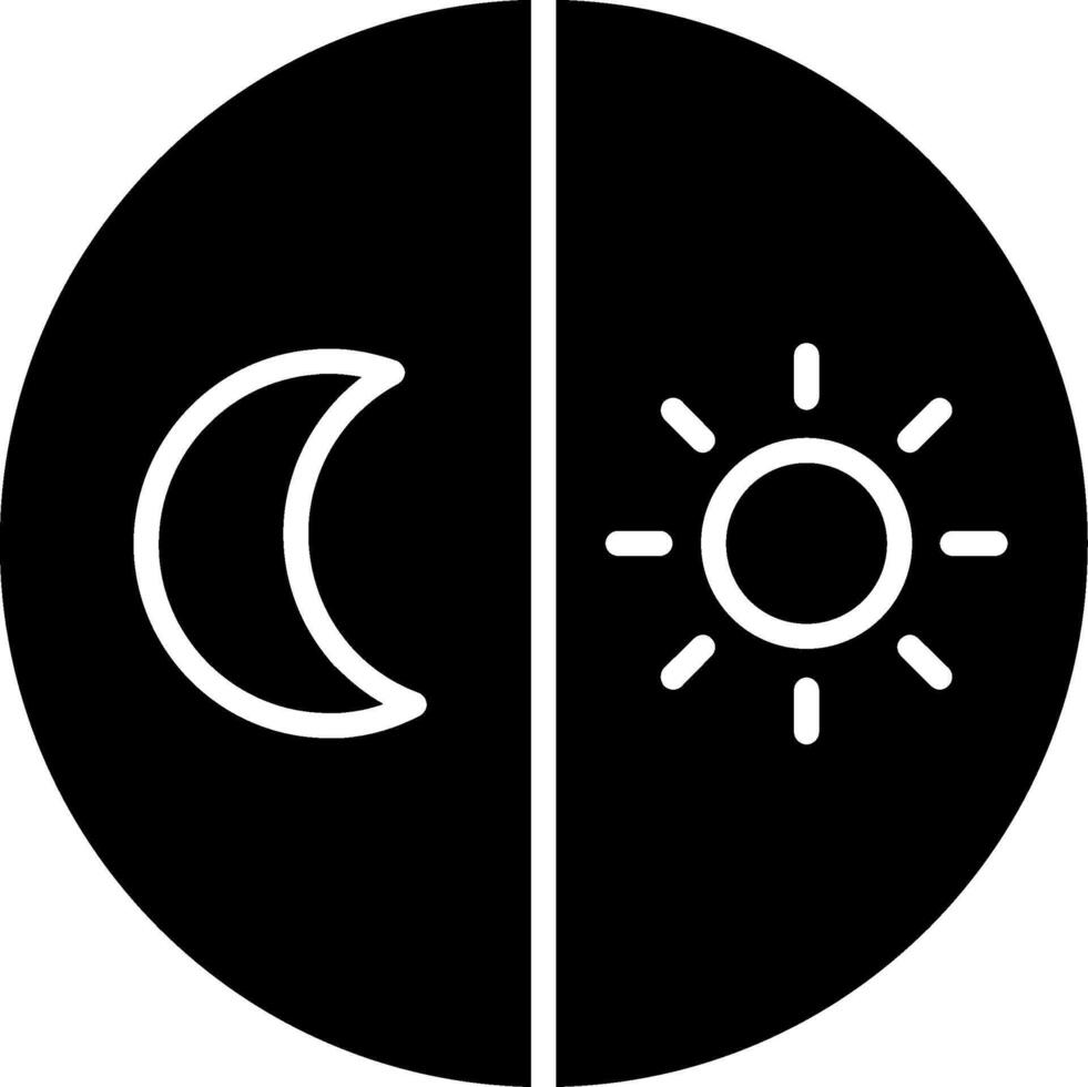 dag en nacht vrij glyph icoon vector