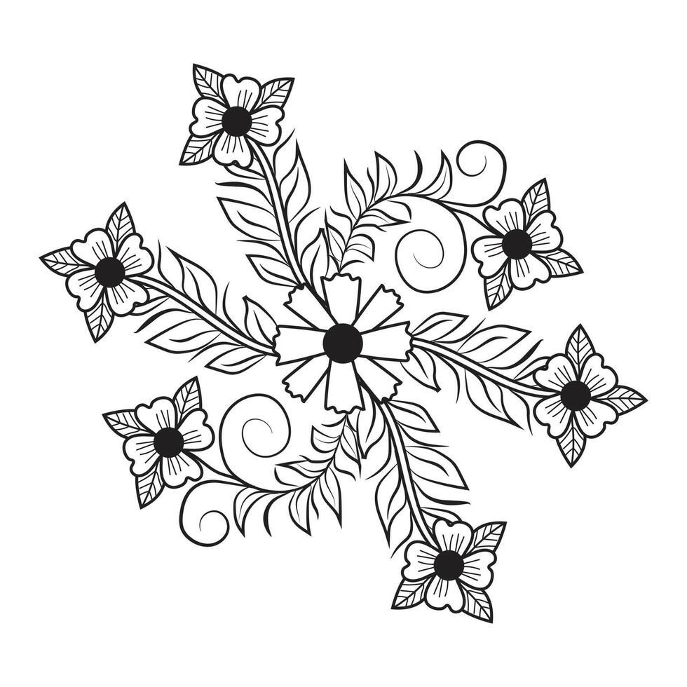 bloem bloemen uniek gemakkelijk mandala kunst patroon en ontwerpen voor vrij downloaden vector