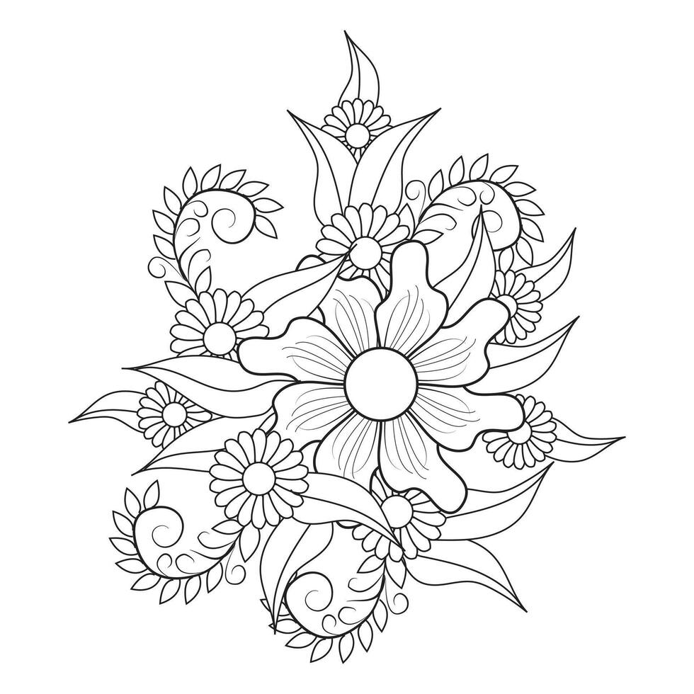 bloem bloemen mehndi tatoeëren eps mandala patronen voor downloaden vector