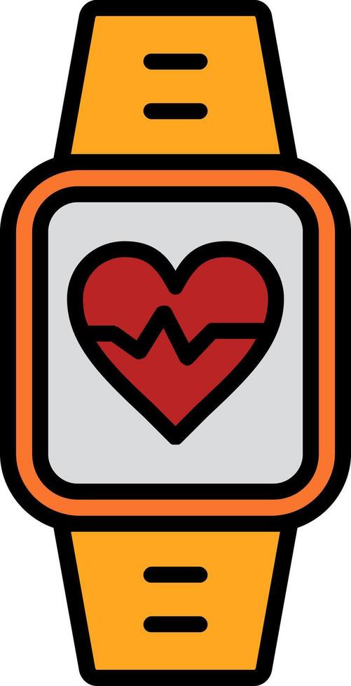 hart tarief toezicht houden op lijn gevulde icoon vector