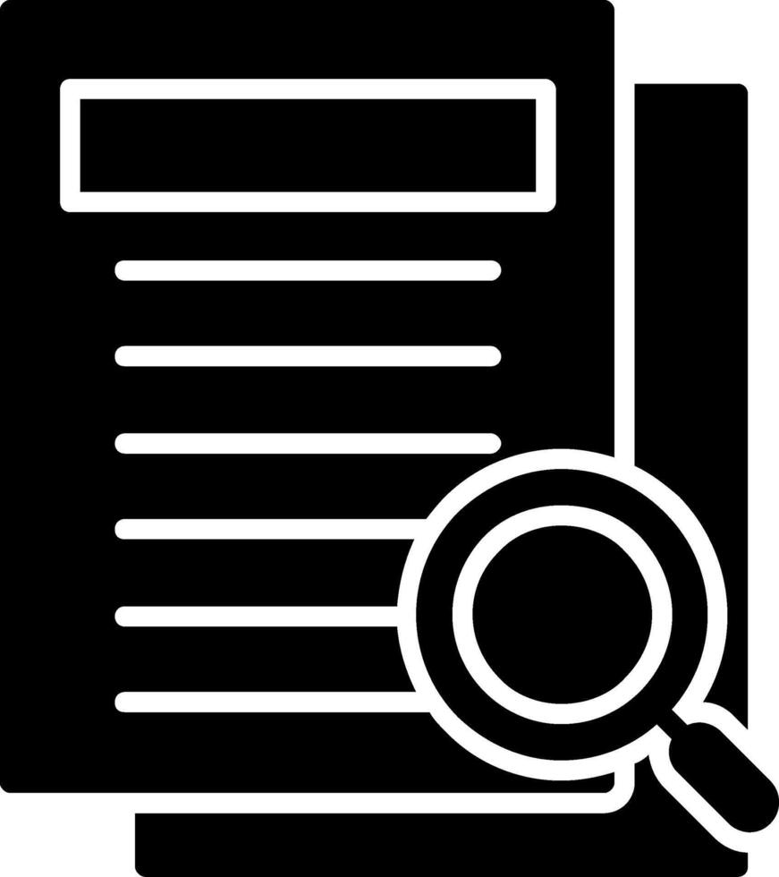 onderzoeksglyph-pictogram vector