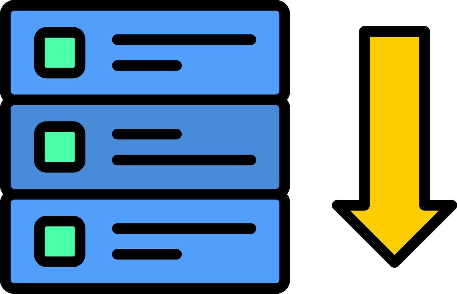 databank lijn gevulde icoon vector