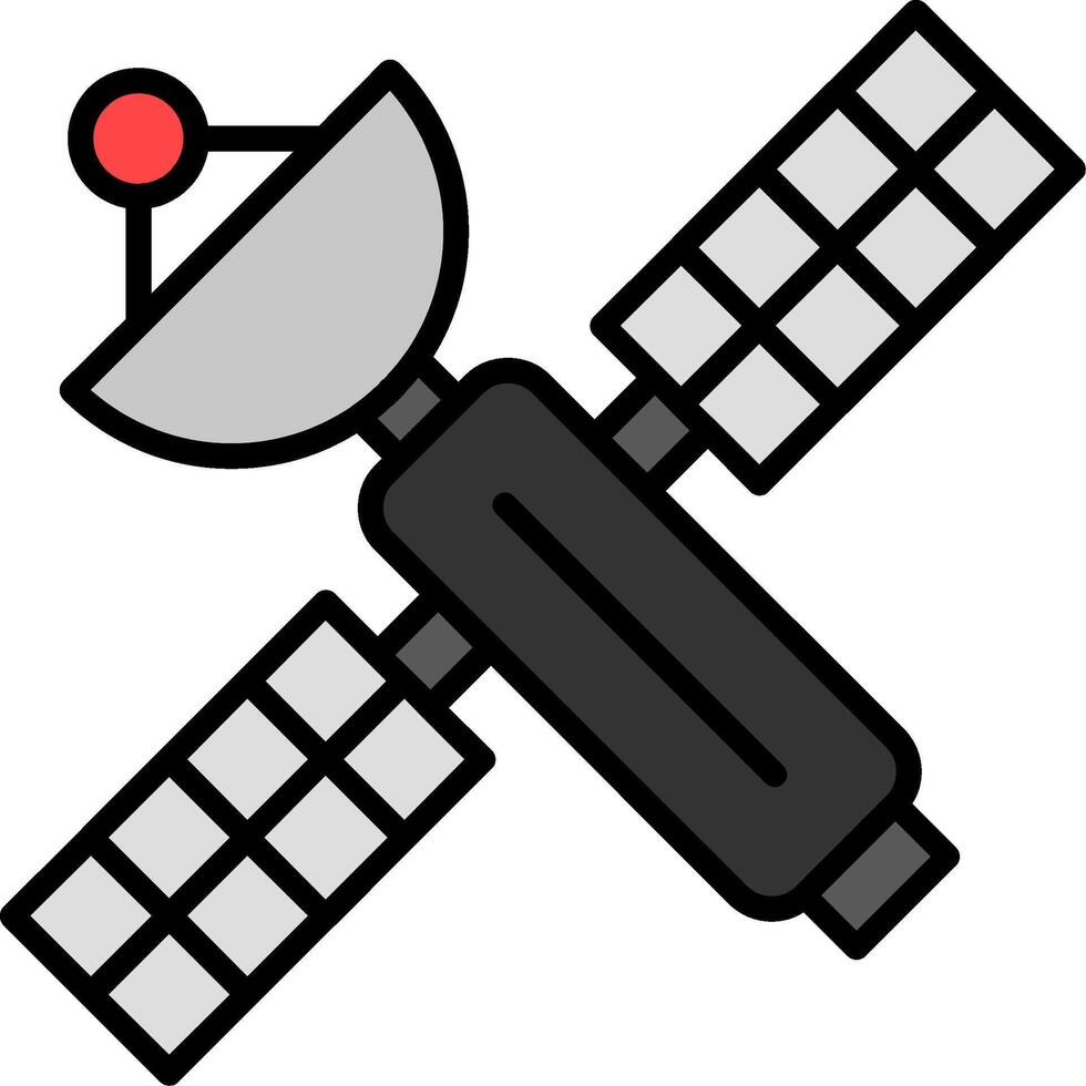 satelliet lijn gevulde icoon vector