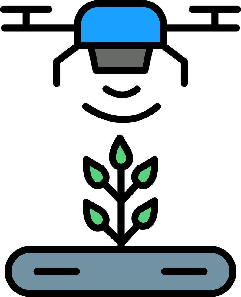 automatisch irrigator lijn gevulde icoon vector