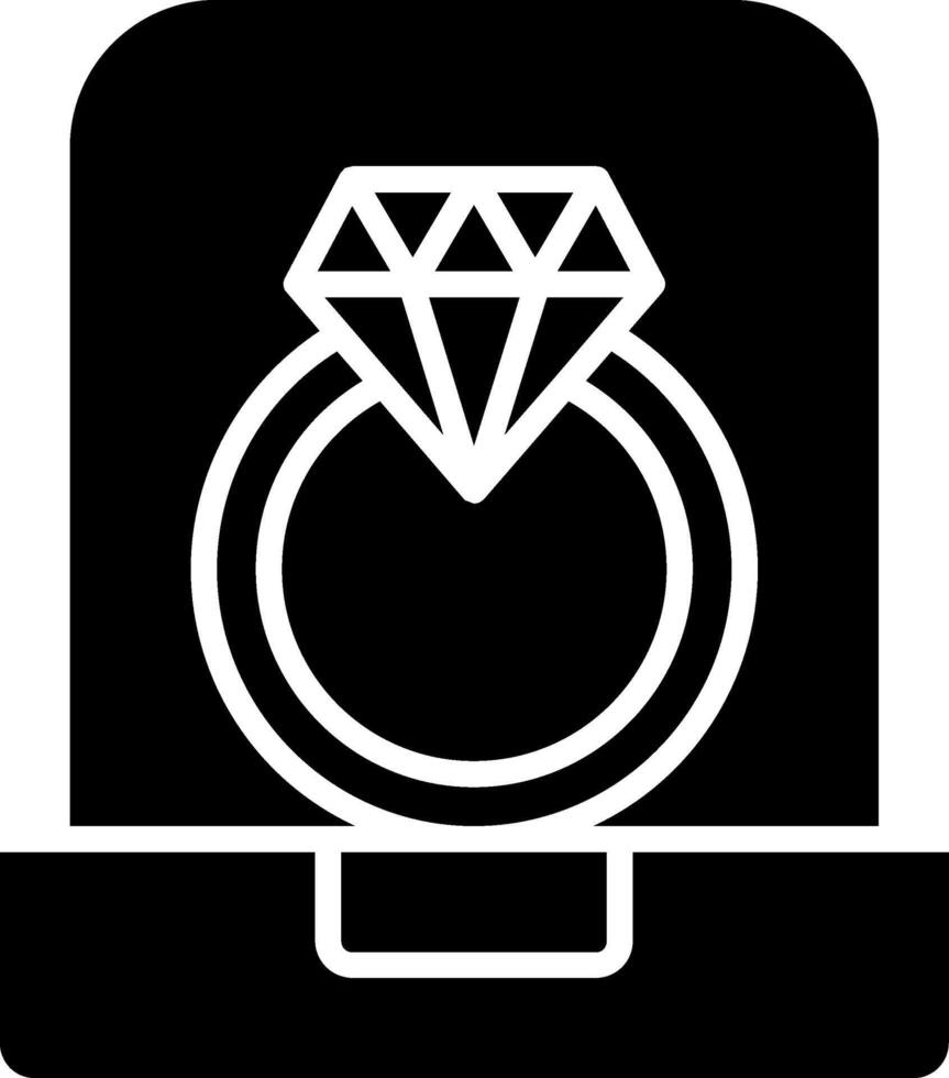 diamanten ring glyph icoon vector