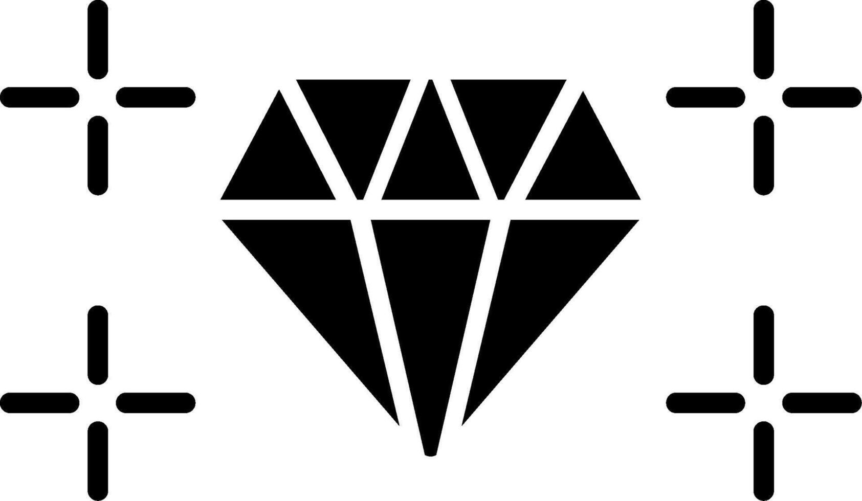 diamant glyph icoon vector