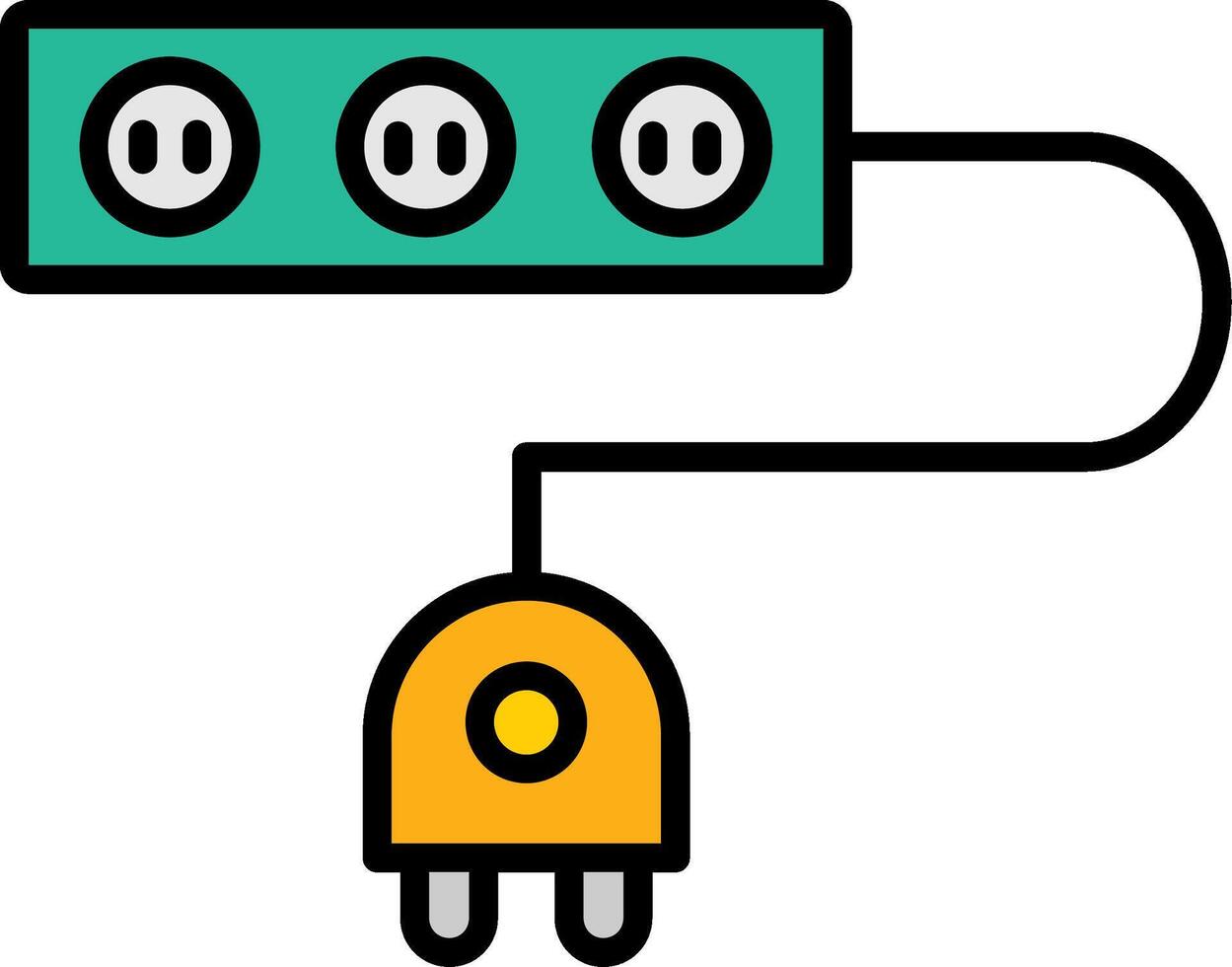 uitbreiding kabel lijn gevulde icoon vector