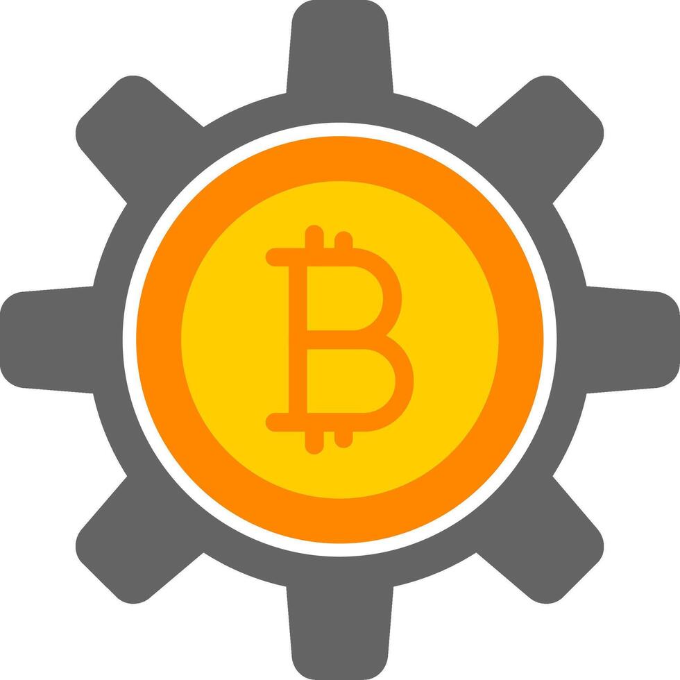bitcoin beheer vlak icoon vector