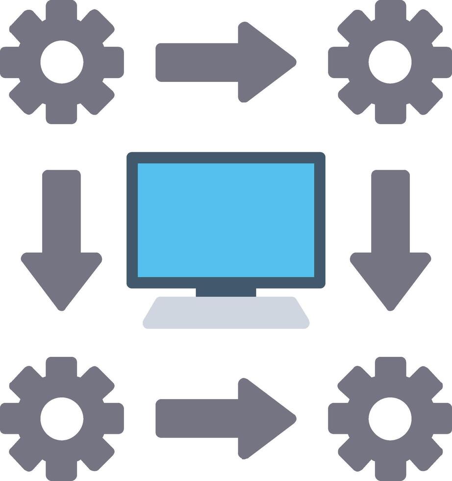 platte werkstroompictogram vector