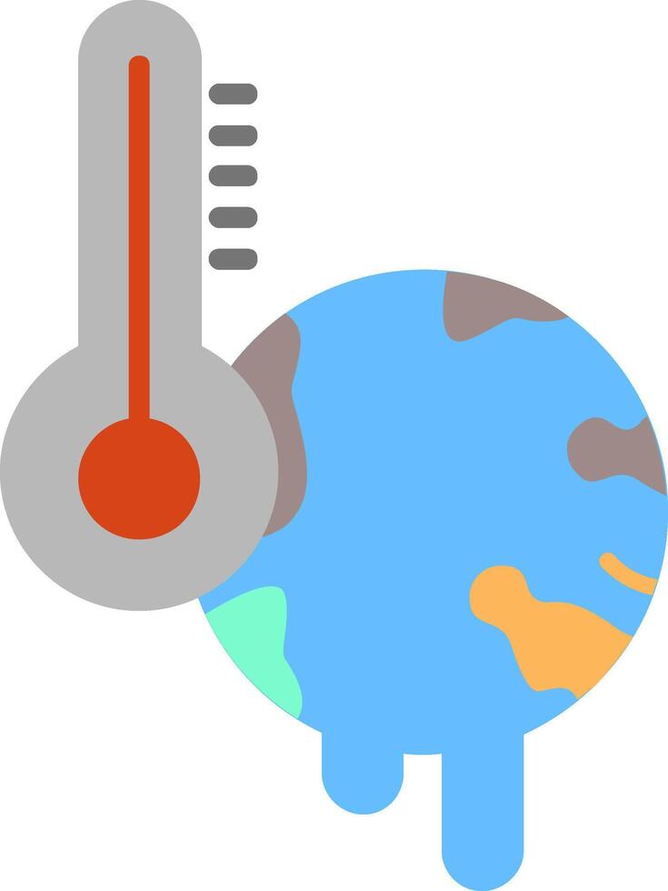 opwarming van de aarde plat pictogram vector