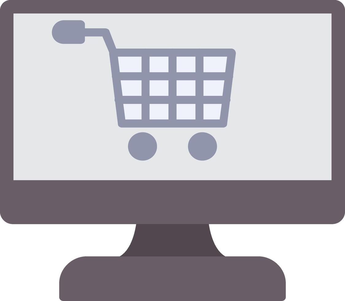 online winkelen plat pictogram vector
