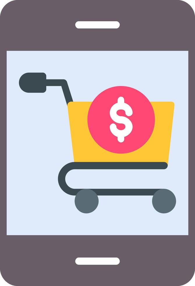 online winkelen plat pictogram vector