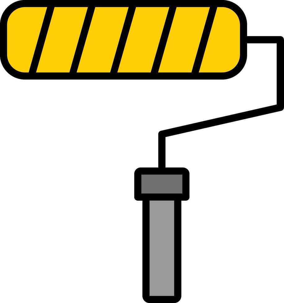 rollen verf borstel lijn gevulde icoon vector
