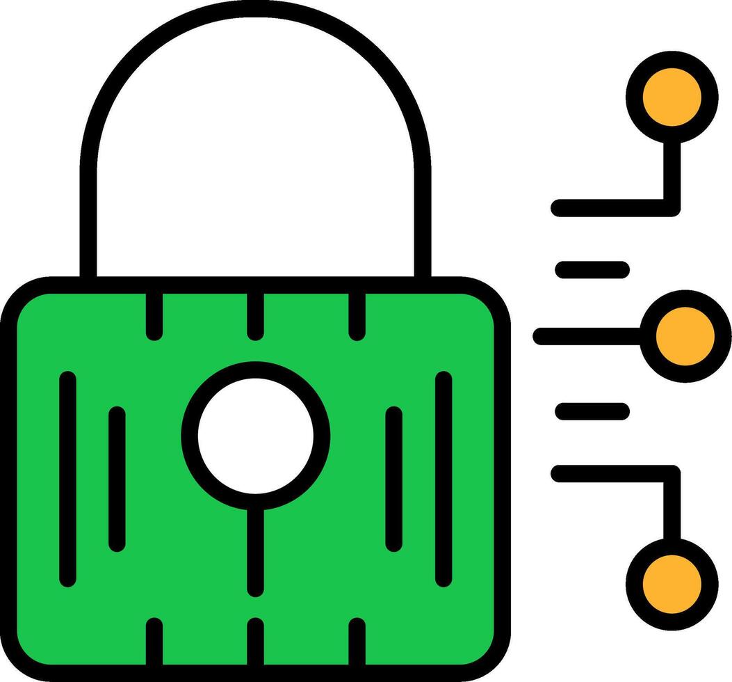 cyber veiligheid lijn gevulde icoon vector