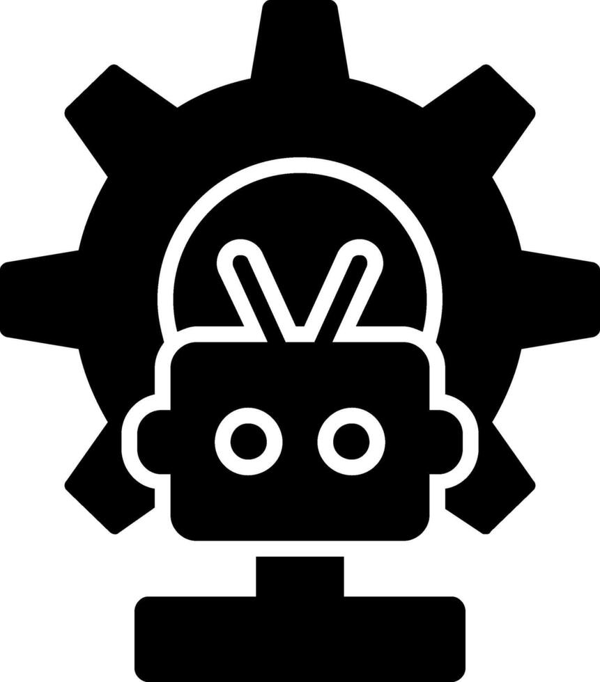 robot glyph-pictogram vector