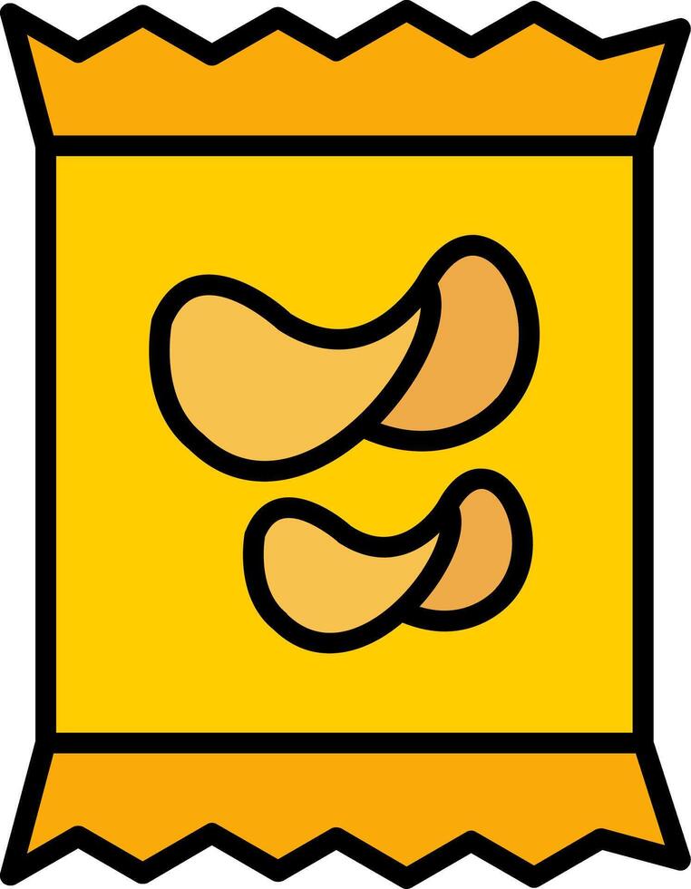 chips lijn gevulde icoon vector