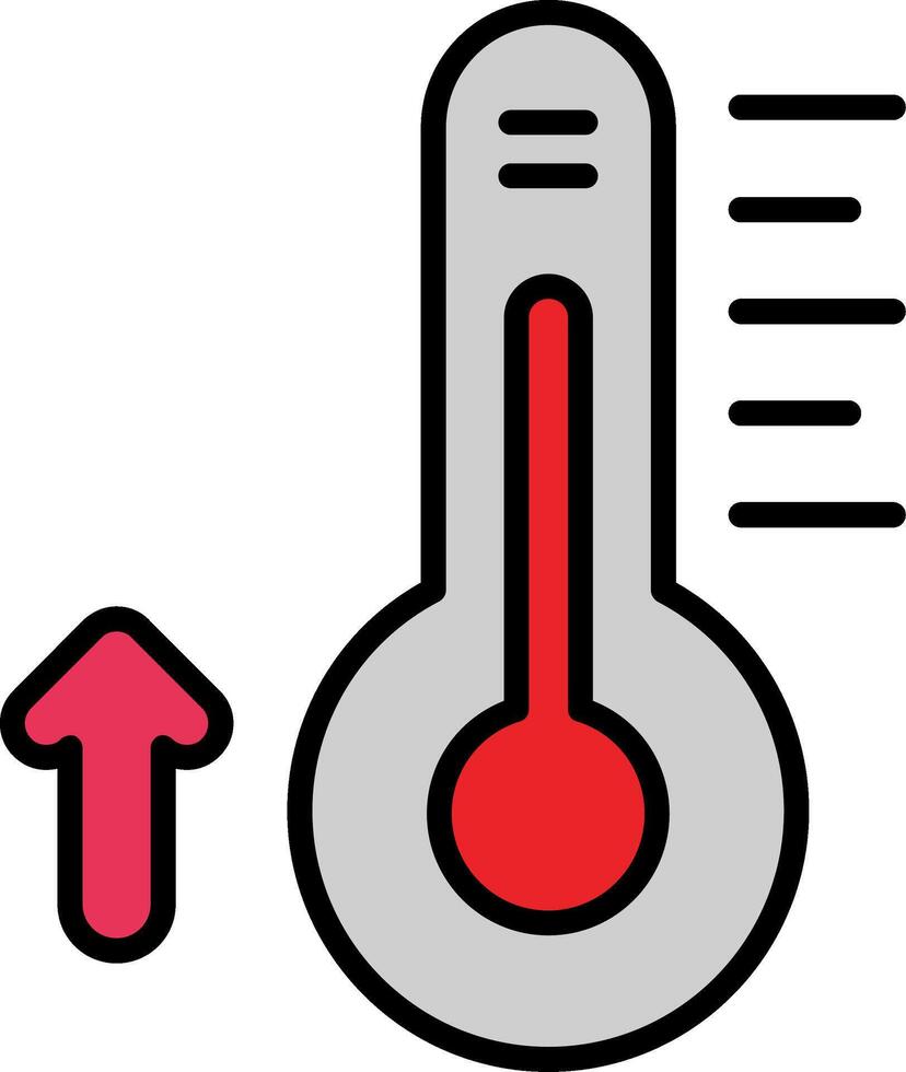 thermometer lijn gevulde icoon vector