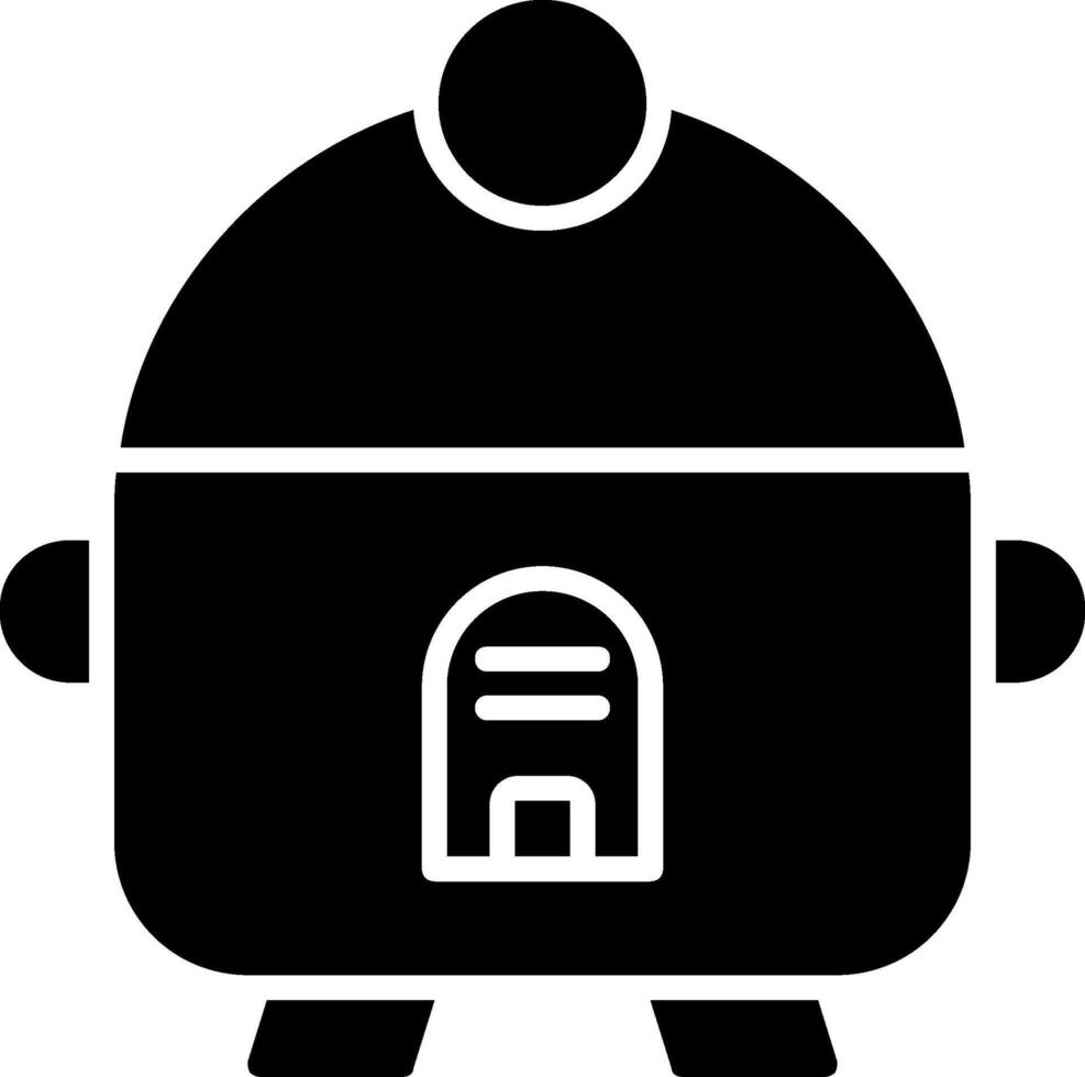 rijstkoker glyph icon vector