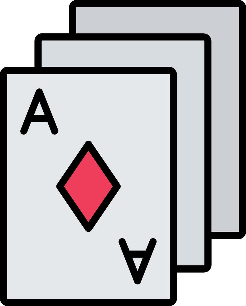 poker kaarten lijn gevulde icoon vector