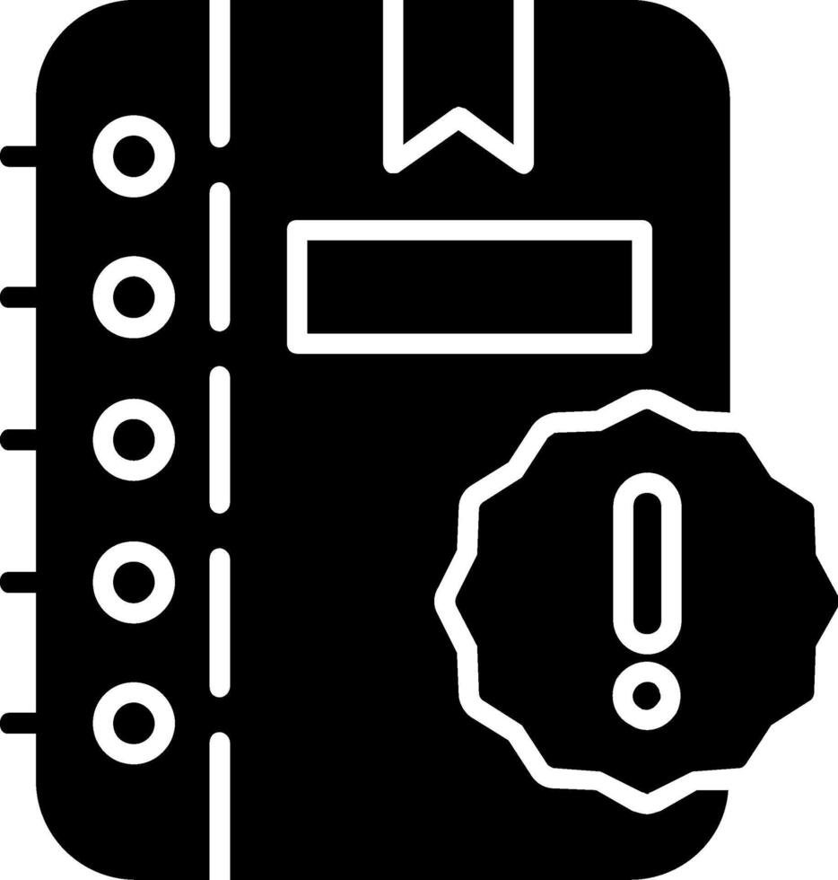 Kladblok glyph-pictogram vector