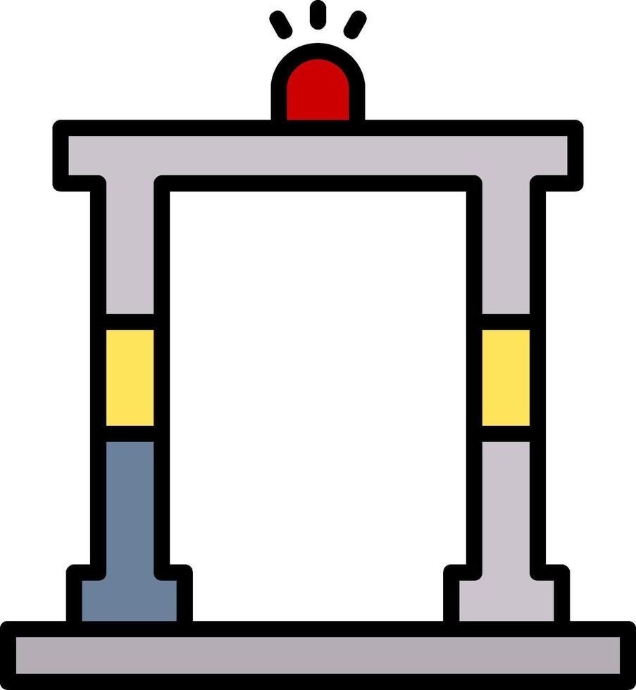 metaal detector lijn gevulde icoon vector