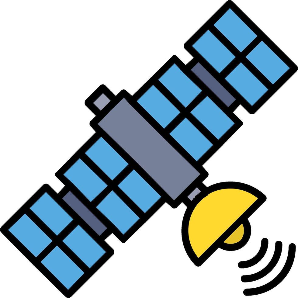 pictogram gevuld met satellietlijn vector