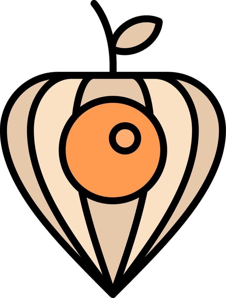 physalis lijn gevulde icoon vector