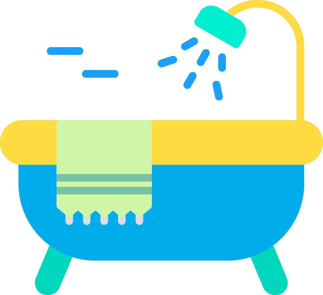 badkuip plat pictogram vector