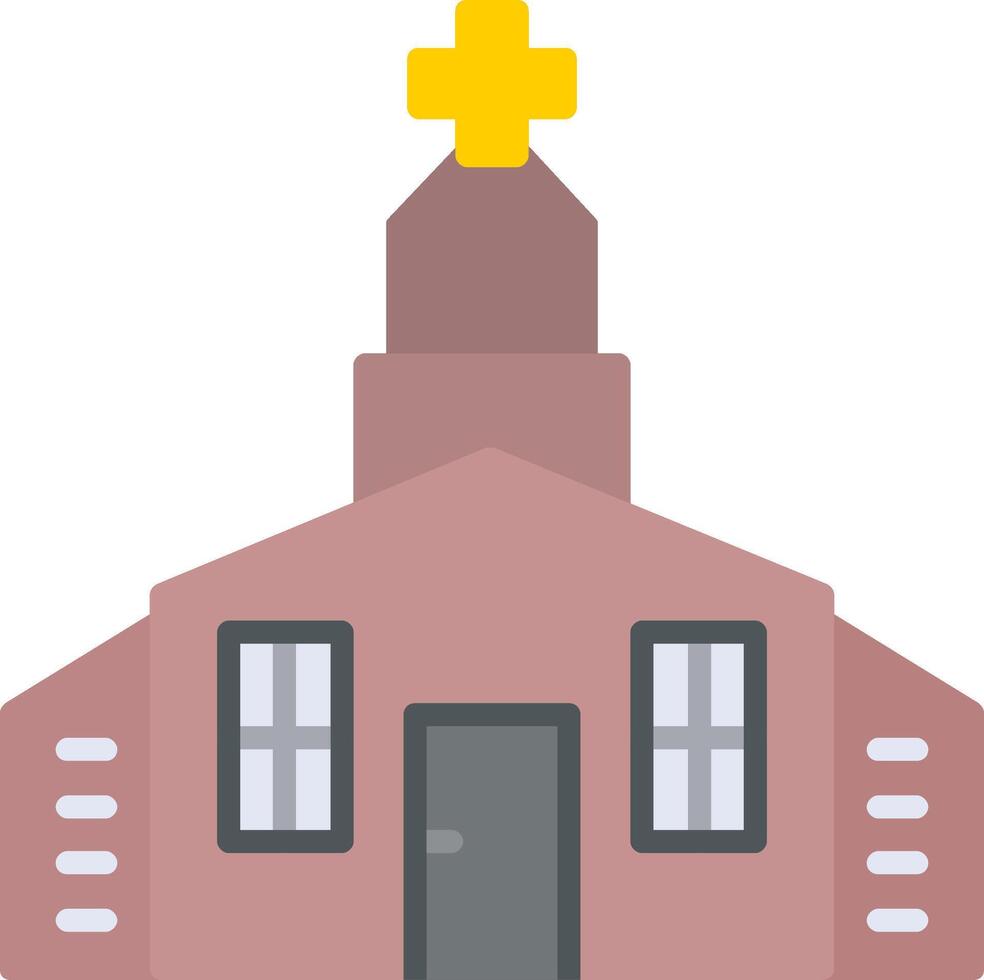 kerk platte pictogram vector