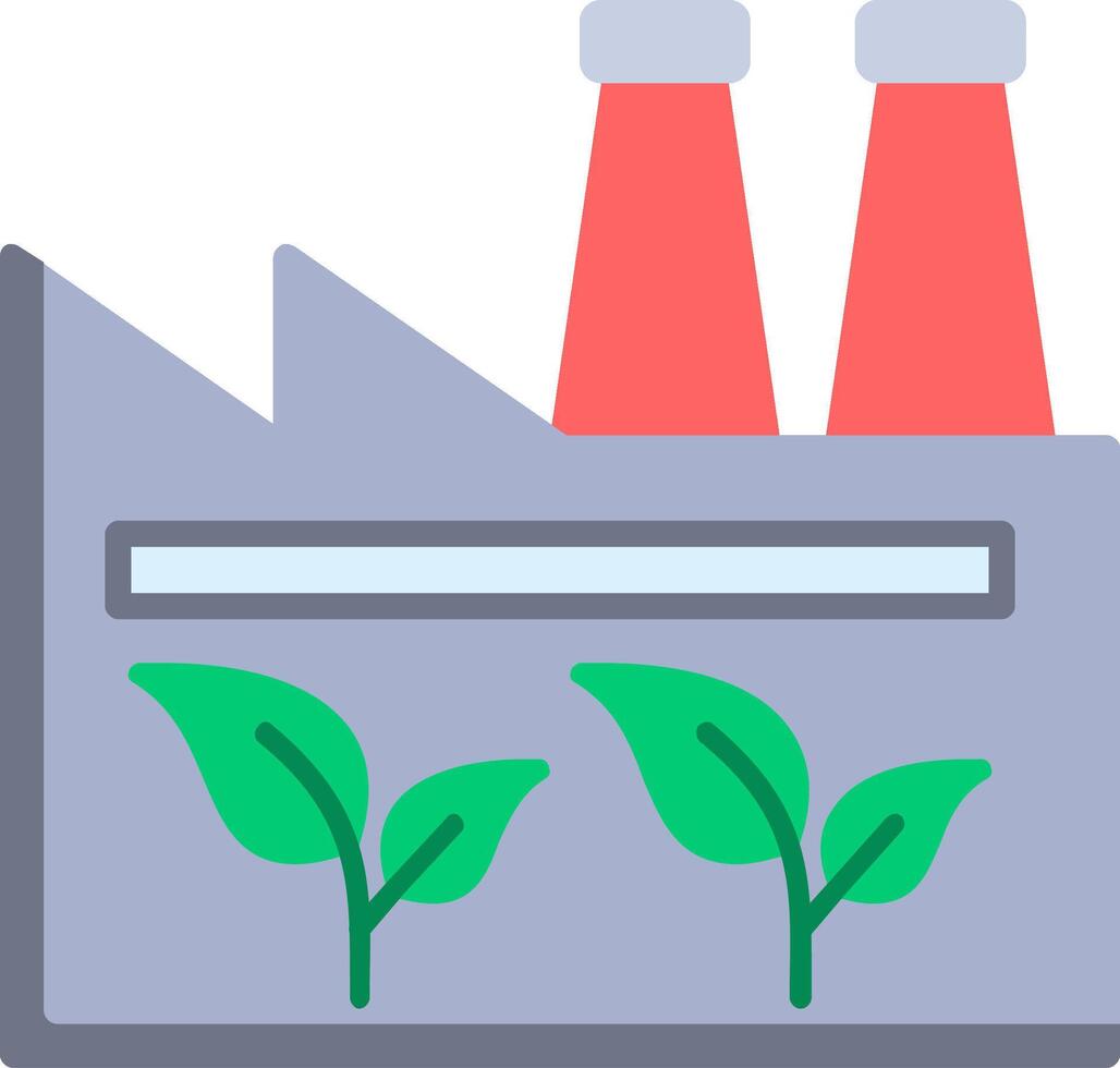 groen fabrieks plat icoon vector