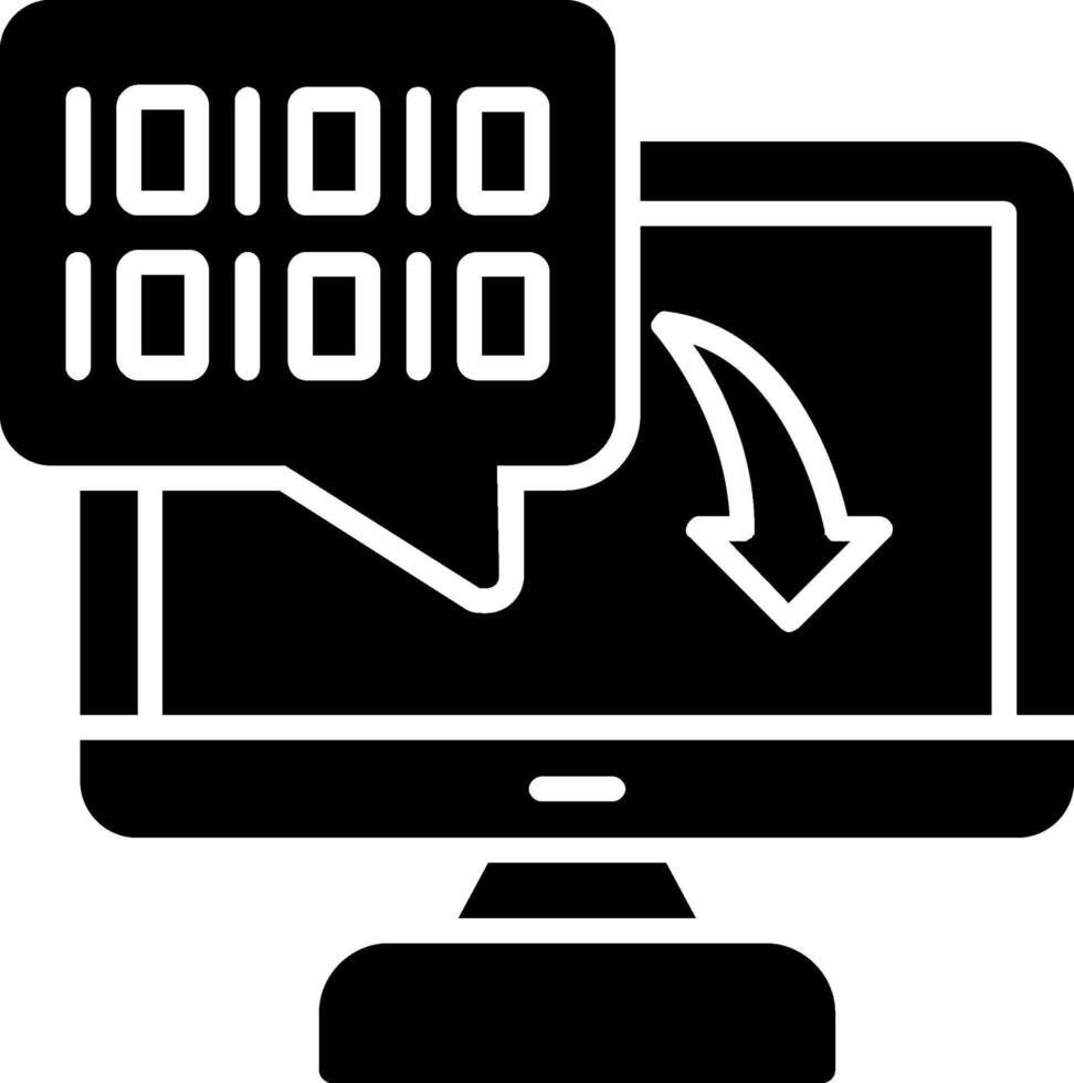 binaire code glyph-pictogram vector