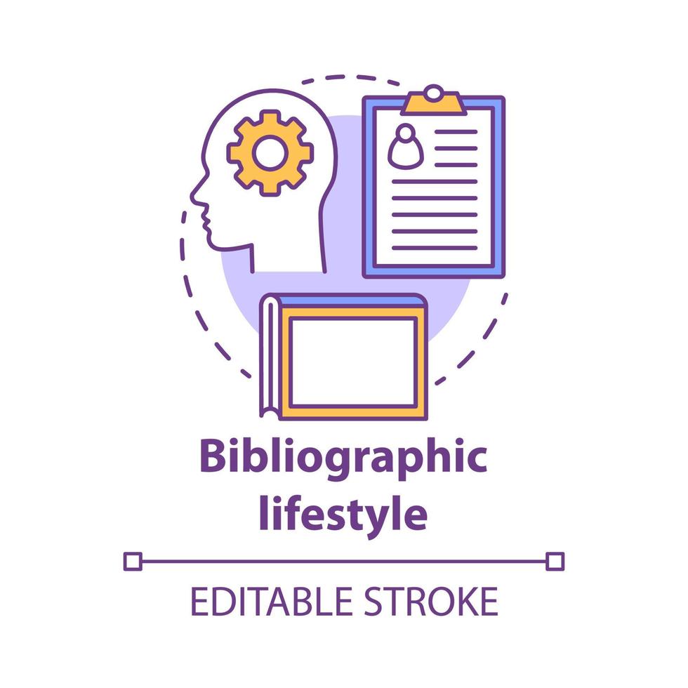 bibliografische lifestyle concept icoon. informatie professioneel idee dunne lijn illustratie. verzamelen en ordenen van documenten en archieven. vector geïsoleerde overzichtstekening. bewerkbare streek