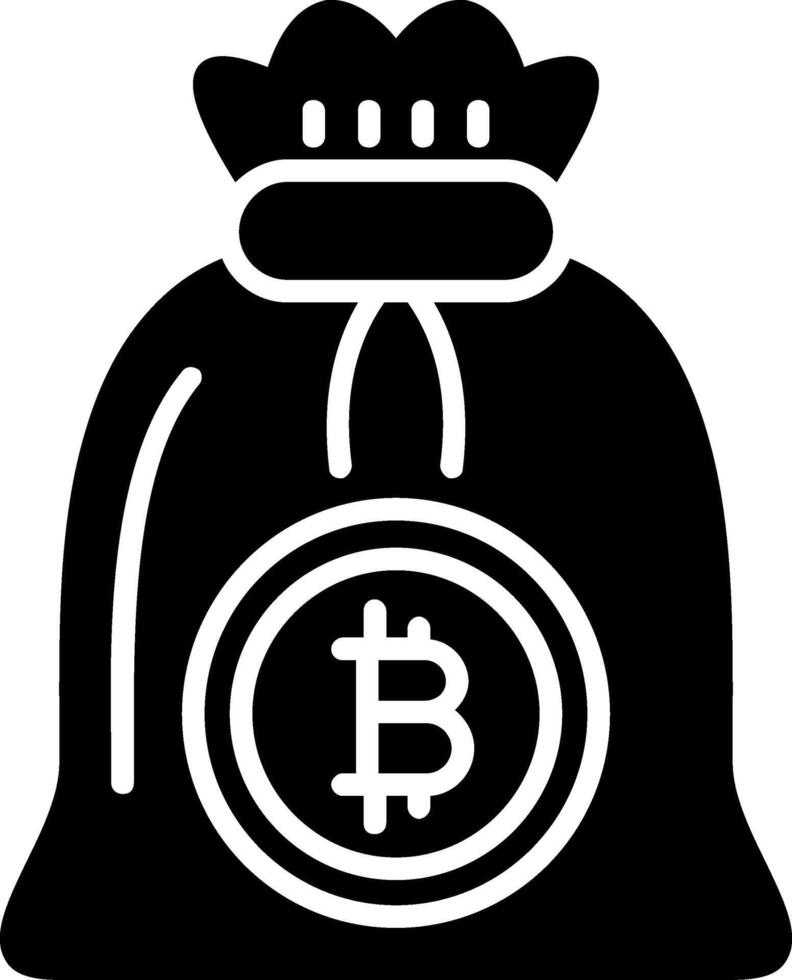 bitcoin zak glyph icoon vector