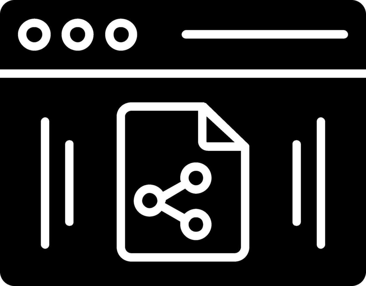 glyph-pictogram voor het delen van bestanden vector