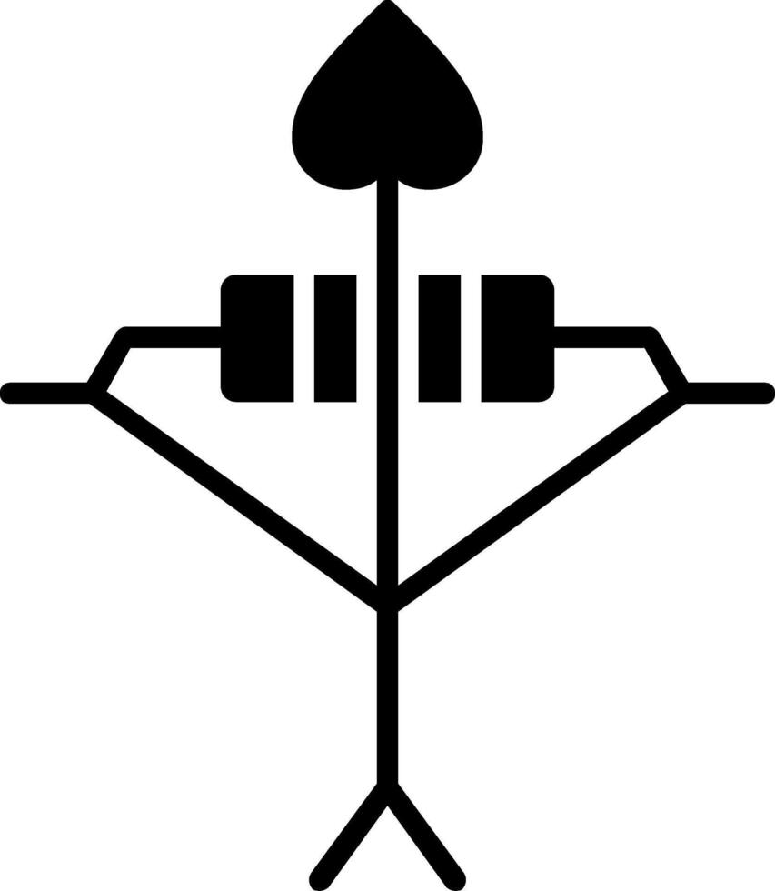 boogschieten glyph icoon vector