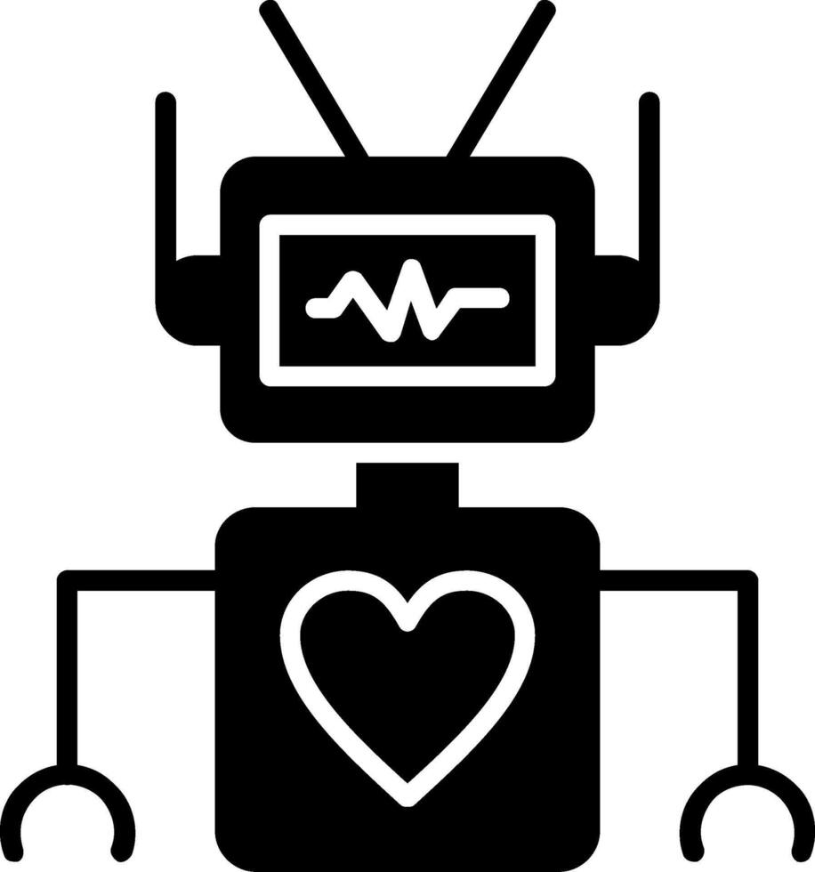 robot glyph-pictogram vector
