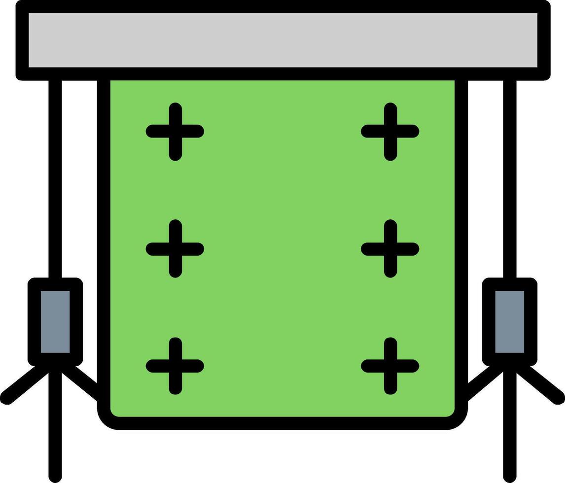 groen scherm lijn gevulde icoon vector