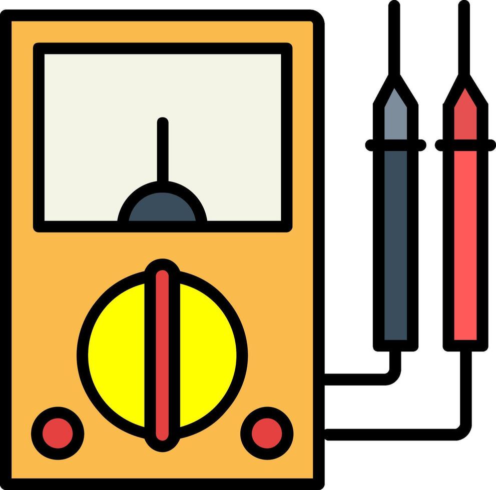 multimeter lijn gevulde icoon vector