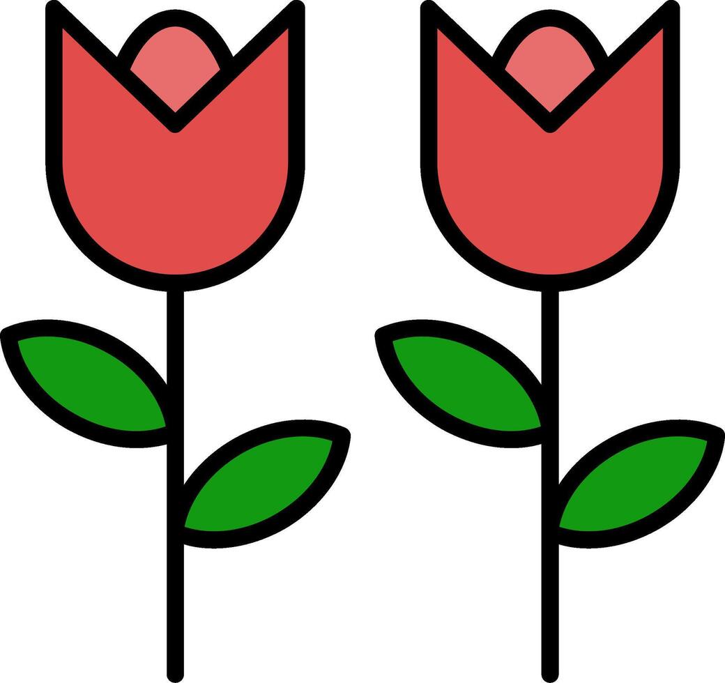 bloemen lijn gevulde icoon vector