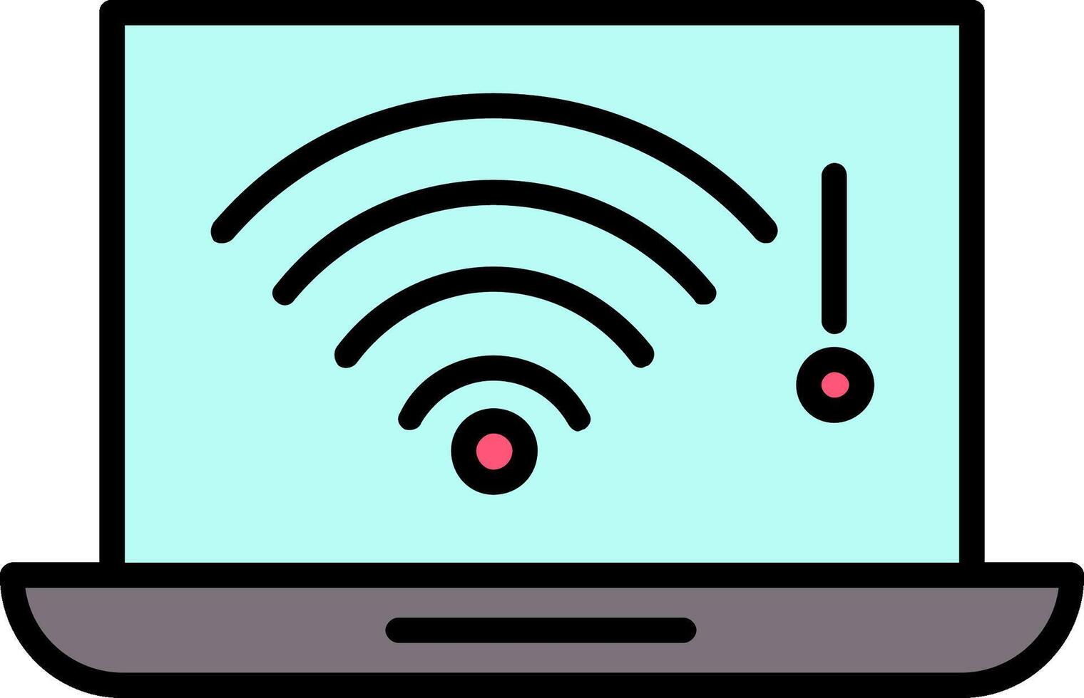 Nee Wifi lijn gevulde icoon vector