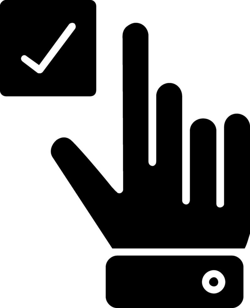 hand- correct glyph icoon vector