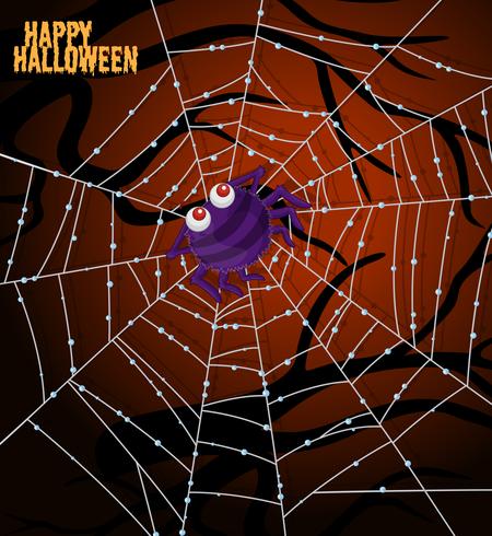 Een spin op het web halloween-sjabloon vector