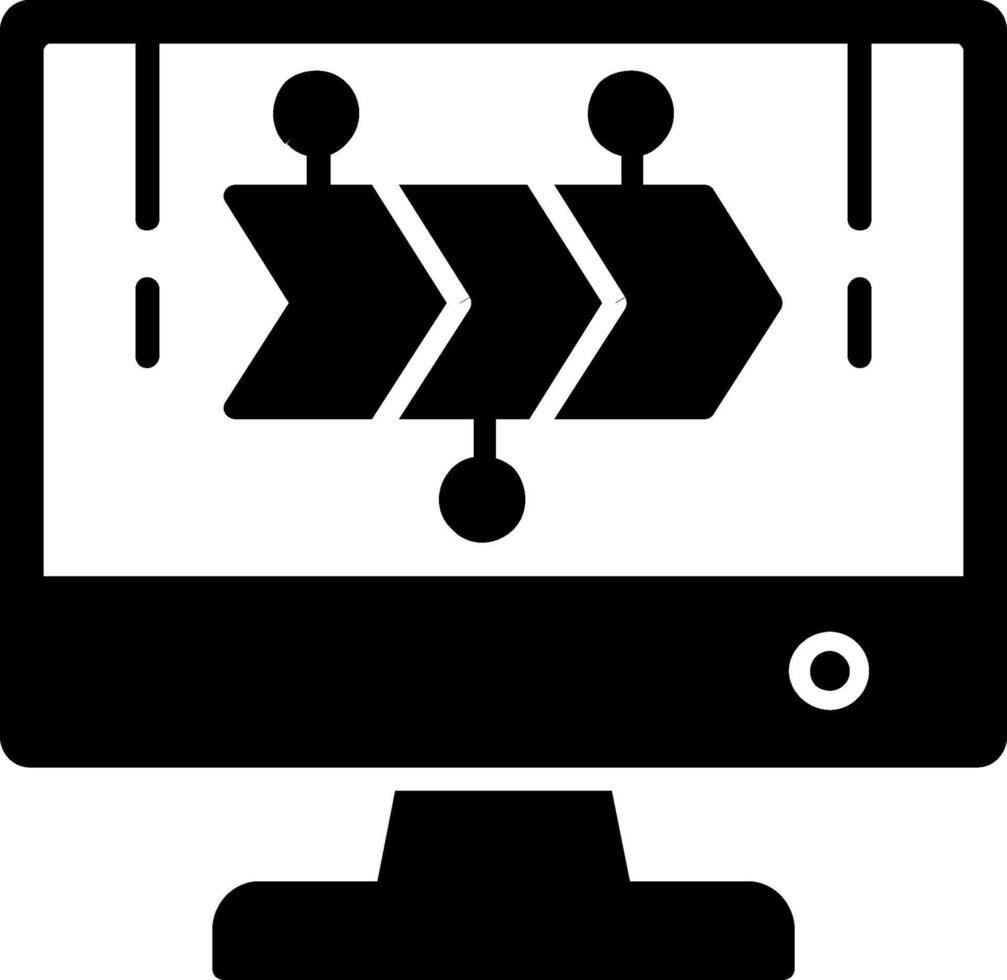 tijdlijn glyph-pictogram vector