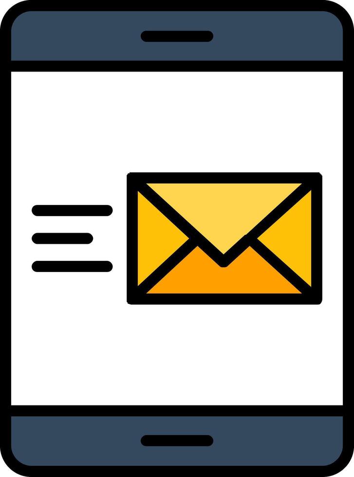 e-mail lijn gevulde icoon vector