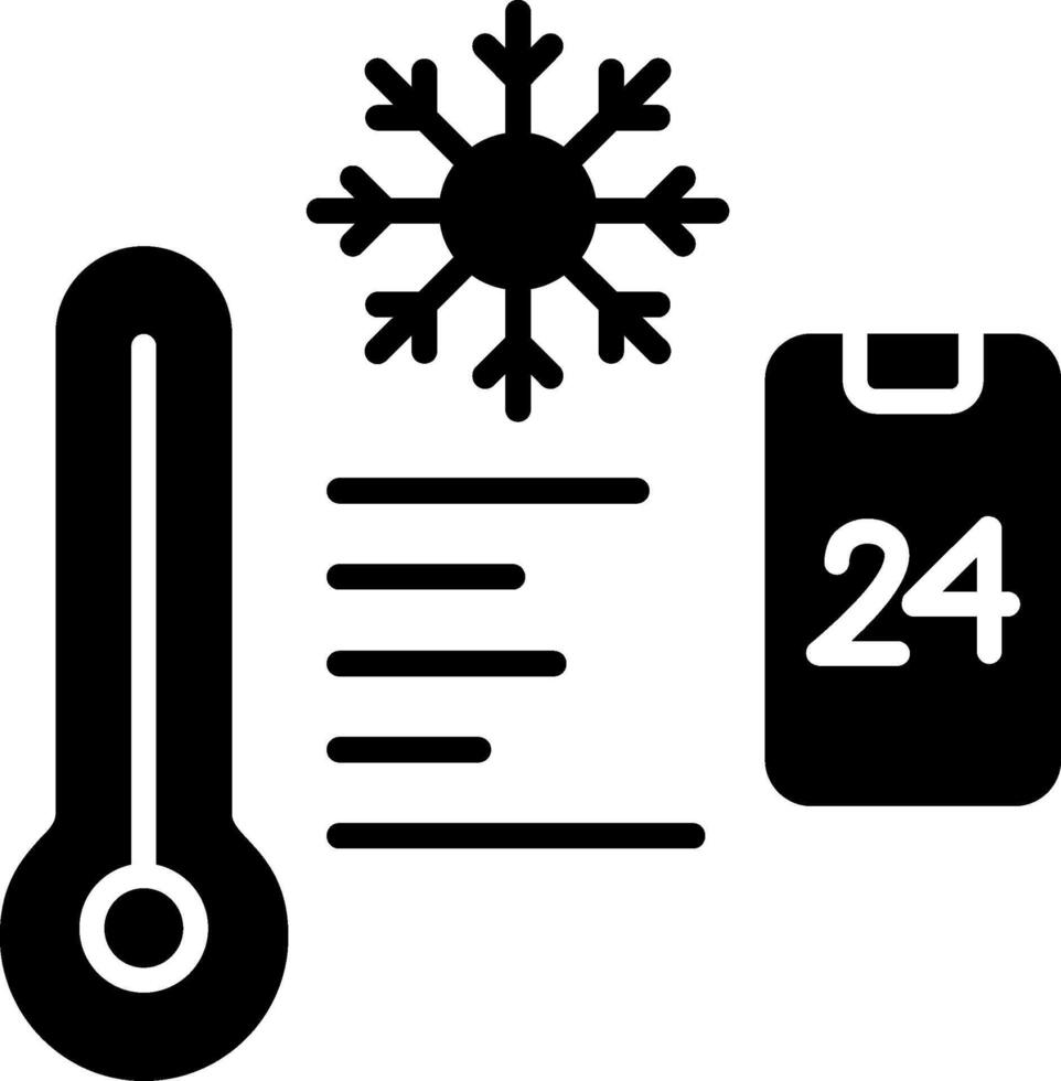 temperatuur controle glyph icoon vector